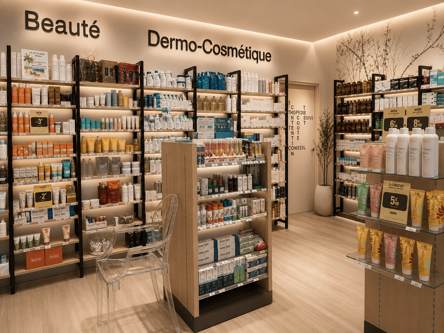 Entrée de la Pharmacie du Molinel à Lille, accueil chaleureux et lumineux